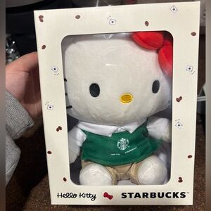 Starbucks X Sanrio Hello Kitty Plush with Green SB apron
